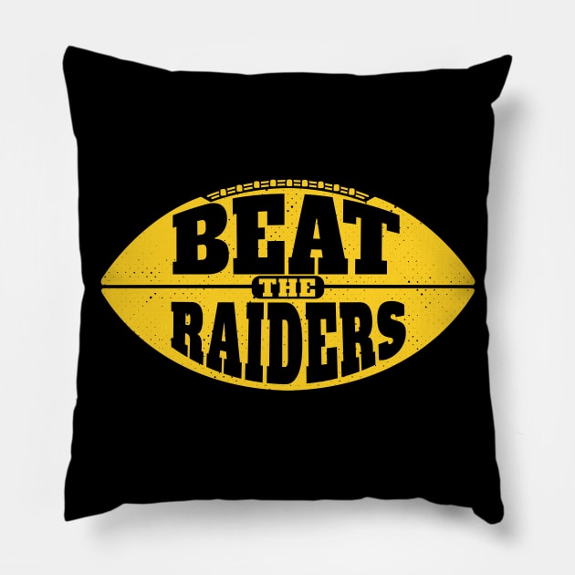 Beat the Raiders // Vintage Football Grunge Gameday Pillow by SLAG_Creative