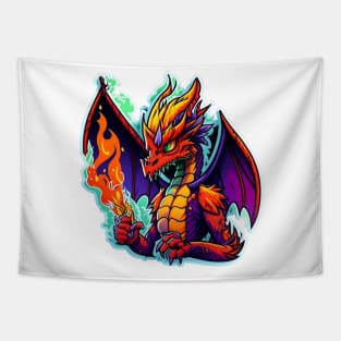 Cartoon fire dragon Tapestry