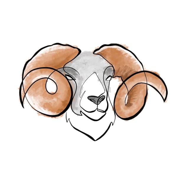 Aries Minimalist Goat by minim.anime