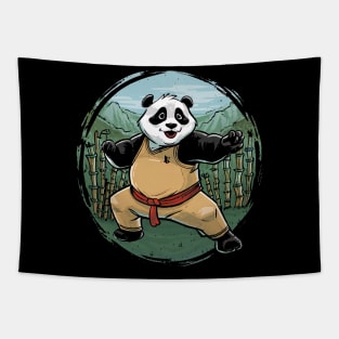 Panda-fu Master, Chinese Cartoon Style Tapestry