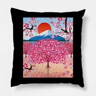 Japanese Sakura Tree Pink Flower Japan Cherry Blossom Pillow