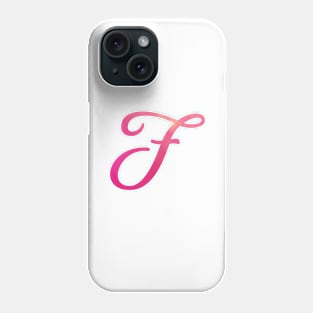 Letter F Monogram, Pink Color Personalized Design Phone Case