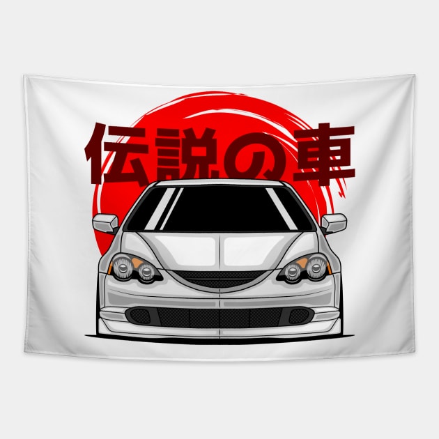 White DC5 RSX Front Tapestry by GoldenTuners