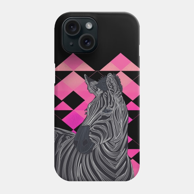 Zebra Pink Geometric Phone Case by Suneldesigns