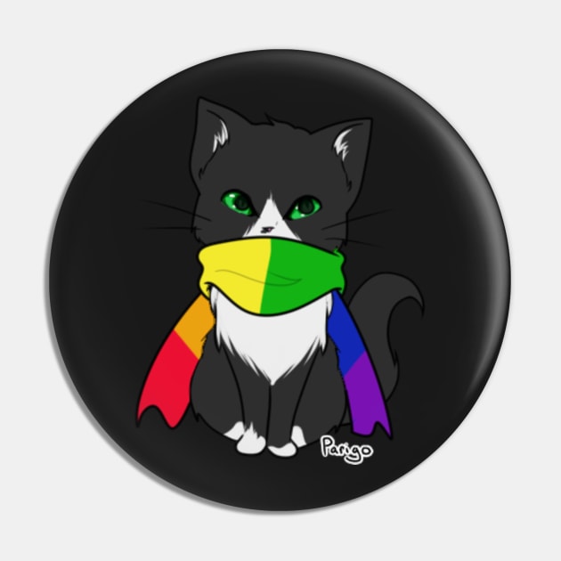 Pride Cat with Scarf Pin by parigok