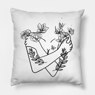 Line art woman Pillow