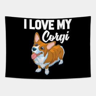 I Love My Corgi Tapestry