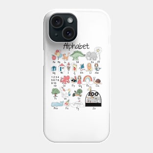 Illustrated alphabet, learning alphabet, ABC's Phone Case