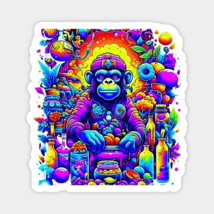 psychedelic Goa fruit monkey Magnet