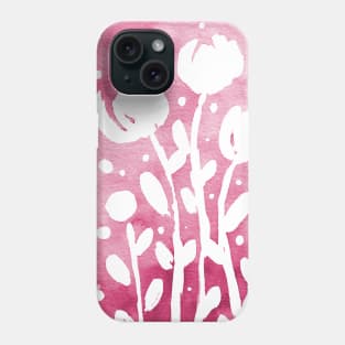 Whimsical watercolor flowers – pink Phone Case