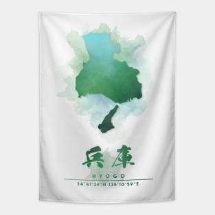 Hyogo Japan Watercolor Map Art Tapestry