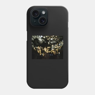 Christmas golden lights. Background of bright glow bokeh Phone Case