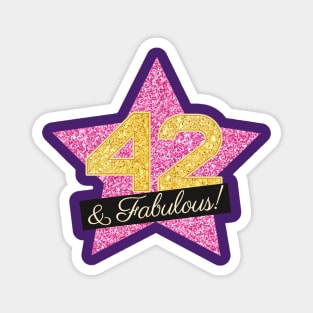 42nd Birthday Gifts Women Fabulous - Pink Gold Magnet