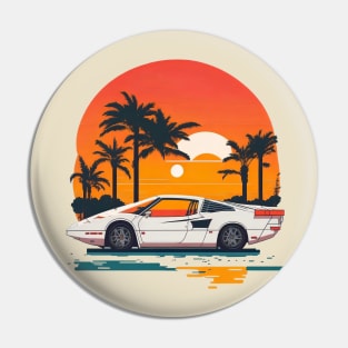 Miami Vice white Ferrari Pin