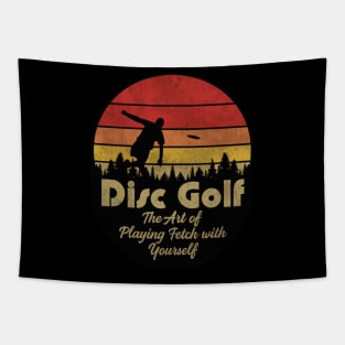 Disc Golf - The Art of Playing Fetch with Yourself Design Tapestry