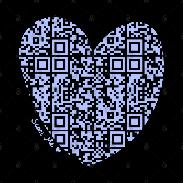 Pastel Purple Rick Astley Rickroll QR Code Heart Art by VictoriaLehnard