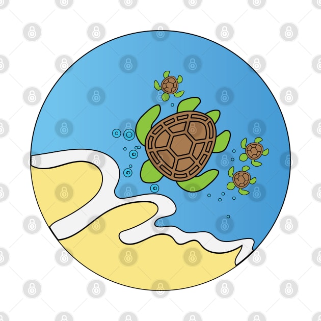 Turtles in the waves by whiteasters