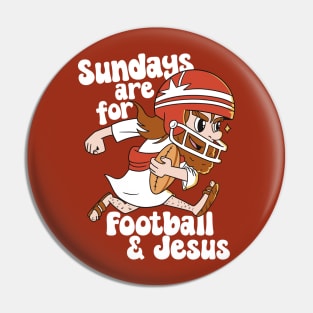 Sundays Are For Football & Jesus // Funny Church Sunday Football Jesus Pin