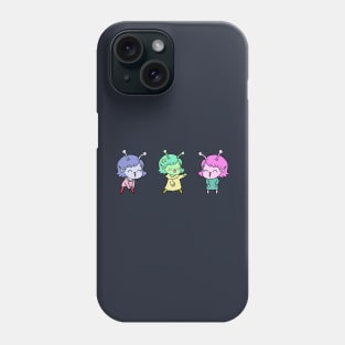 Cartoon alien girls dancing & laughing Phone Case