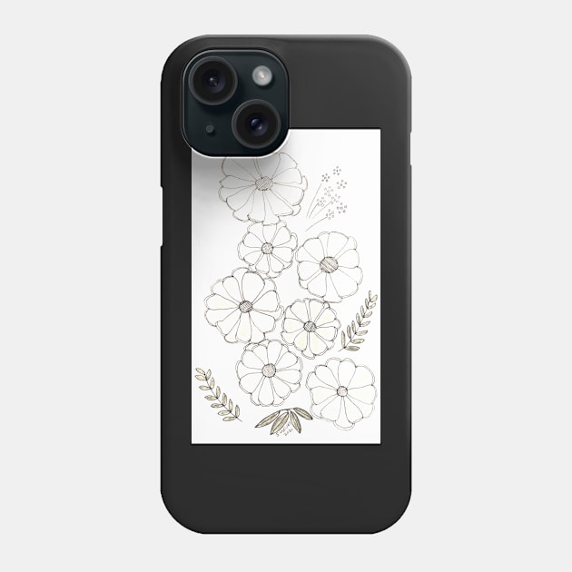 Faded zinnia flowers Phone Case by froggos