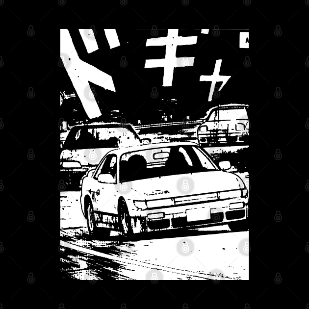 JDM Japanese Drift Racer Drifting Car Anime Manga Eurobeat Intensifies Racing Aesthetic #15 by Neon Bang Bang