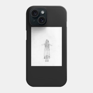 Exposure , Cute Girl with Xray Skelton in dress Phone Case