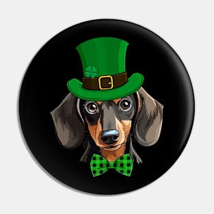 Dachshund Patricks Day Hat Funny St Patricks Day Boys Kids Pin