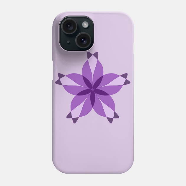 Purple Geometric Flower Phone Case by Lobinha