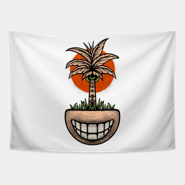 Coconut tree with smile Tapestry by Tuye Project