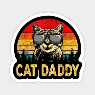 Mens Vintage Cat Daddy Funny Cat Lover Gift Cat Dad Fathers Magnet