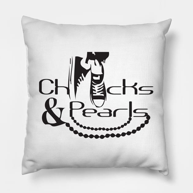 chucks and pearls Pillow by SBC PODCAST