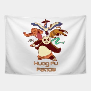 Retro Kung Fu Panda Tapestry