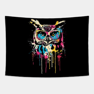 Colorful Owl Head Tapestry