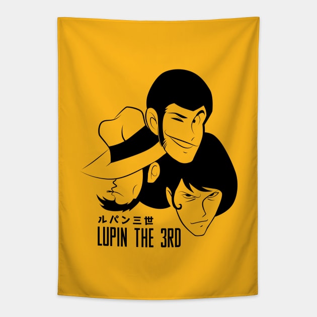 218 Lupin 3head Tapestry by Yexart