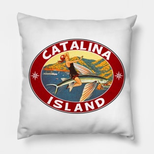 Catalina Island Island California Flying Fish Vintage Travel Pillow