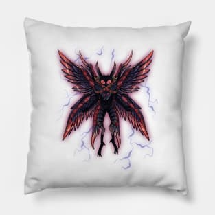 Mothman's Watchful Wings: Guardian of the Night Pillow