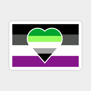 Aromantic Asexual Flag (White-Stripe Variant) Magnet