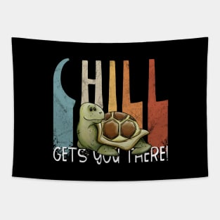 Chill gets you there! Slow and Steady Cute Turtle Tapestry