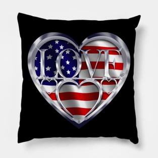 American flag heart Pillow