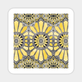 Sunny Yellow Radiant Watercolor Pattern Magnet