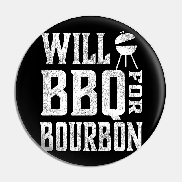 Will BBQ for Bourbon - or maybe Beer, but definitely Bourbon on the Rocks or Beer Pin by Jas-Kei Designs