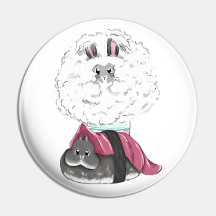 Cotton Candy and Tuna Rabbit Pin