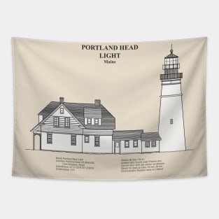 Portland Head Light Lighthouse - Maine - SBDpng Tapestry