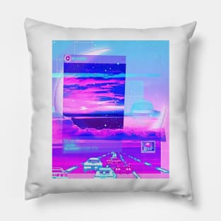 Dream Big retrowave collage Pillow