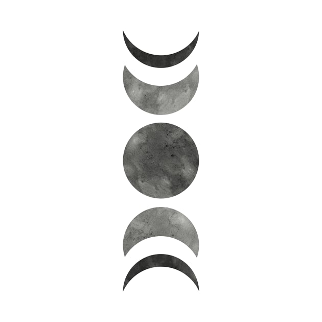 Black and white moon phases by WhalesWay