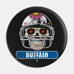 American Football - Buffalo Skull Football Gift Pin