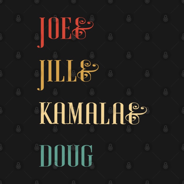 joe jill kamala doug -  joe Retro Gift by WassilArt