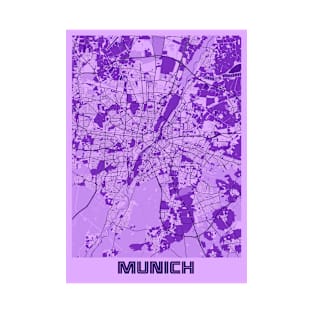 Munich - Germary Lavender City Map T-Shirt