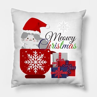 Meowy Christmas Pillow