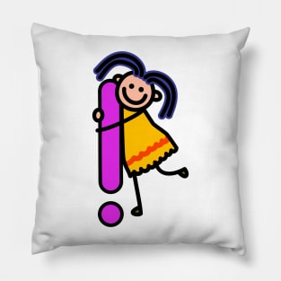 Letter Exclamation Mark for girls alphabet Kids Colorful Cartoon Character Pillow